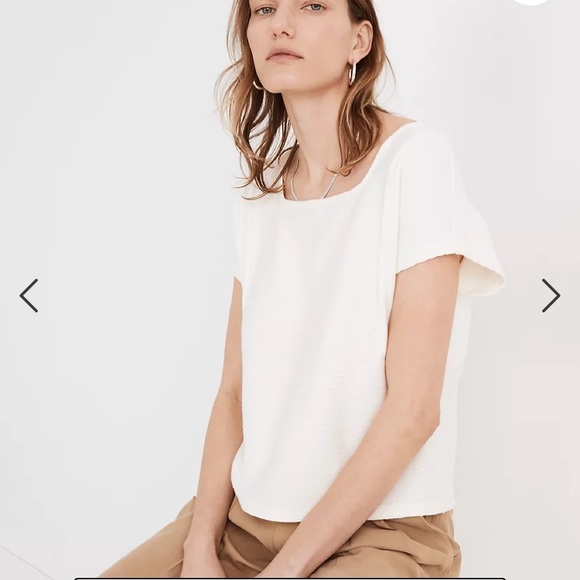 Madewell Ottoman Jaquard Square Neck Top - Picture 11 of 13
